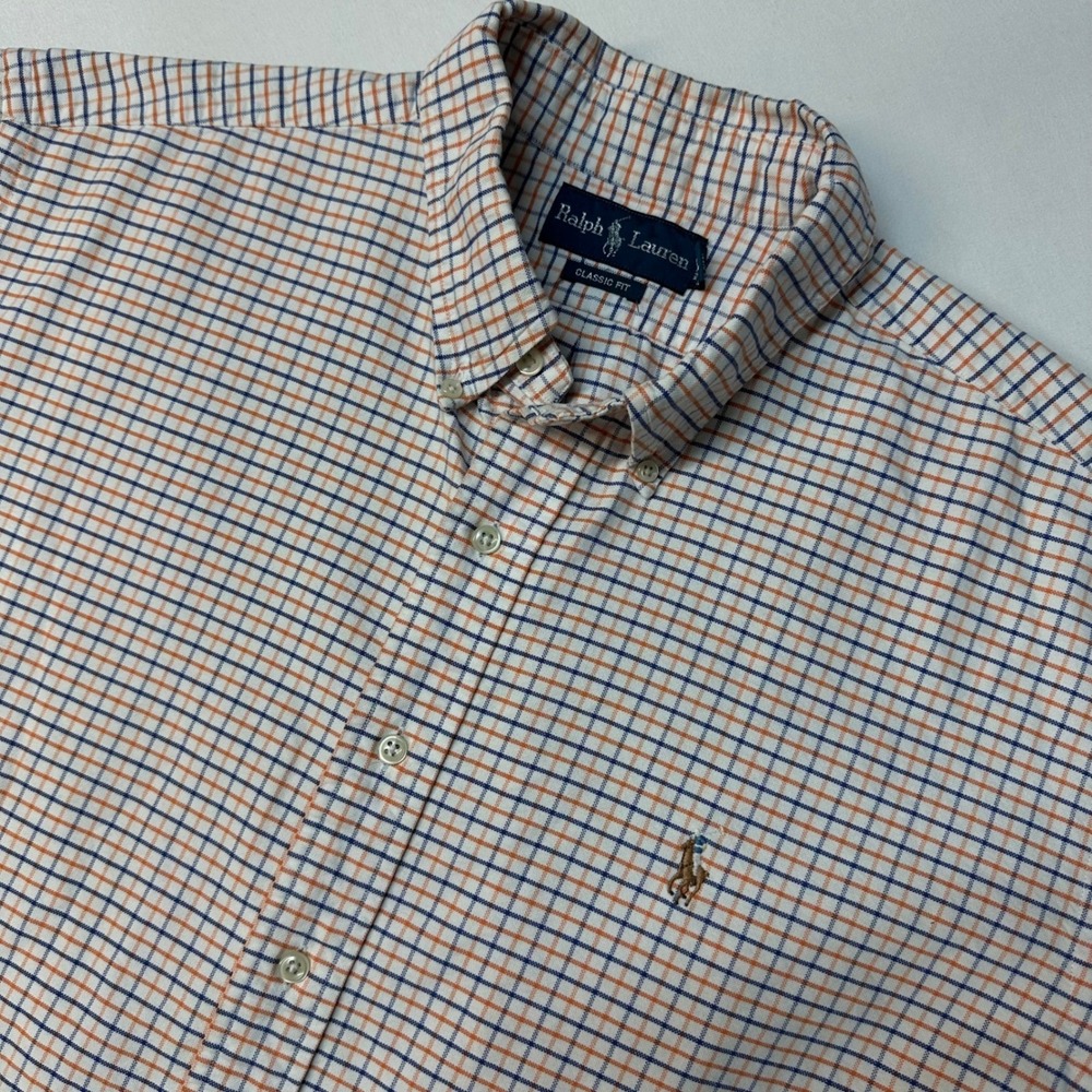 Ralph Lauren Classic Fit Short Sleeve Button Down Shirt Men's XXL Flesh Pony